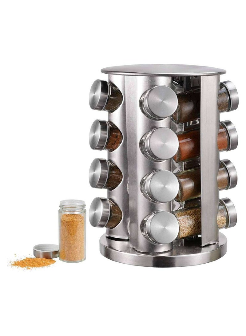 Spice Carousel 16 Jar Revolving Spice Rack Stainless Steel
