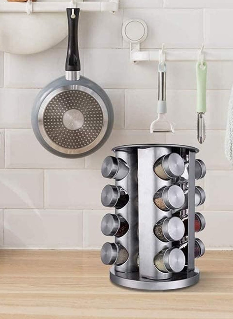 Spice Carousel 16 Jar Revolving Spice Rack Stainless Steel