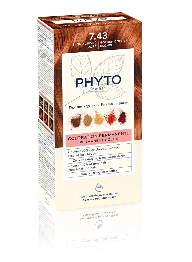 Phytocolor Permanent Hair Color 7.43 Golden Copper Blonde