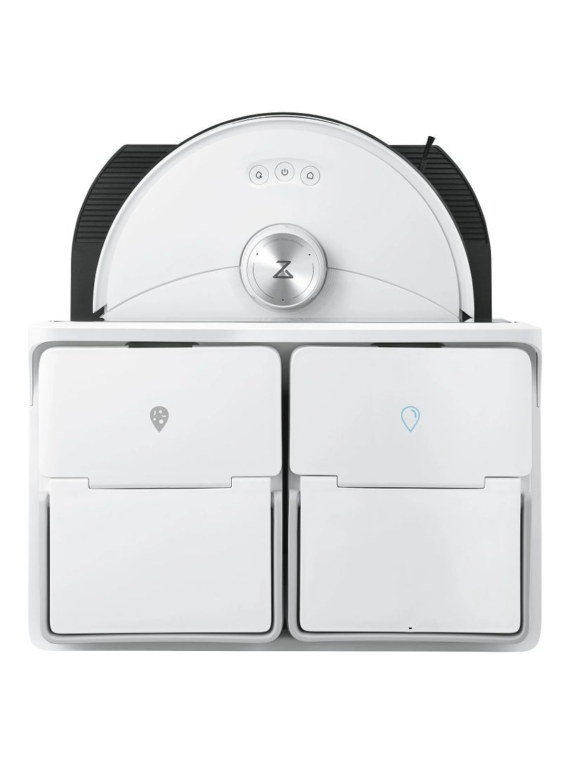 S8 Max Ultra Robot Vacuum and Sonic Mop,8000 Pa Suction,Corner to Edge Deep Cleaning,Hot Air Self-Drying, Auto Empty and Refill,Detergent Dispenser,Obstacle Avoidance 2.7 L 69 W S82USV+EWFD13HRR White