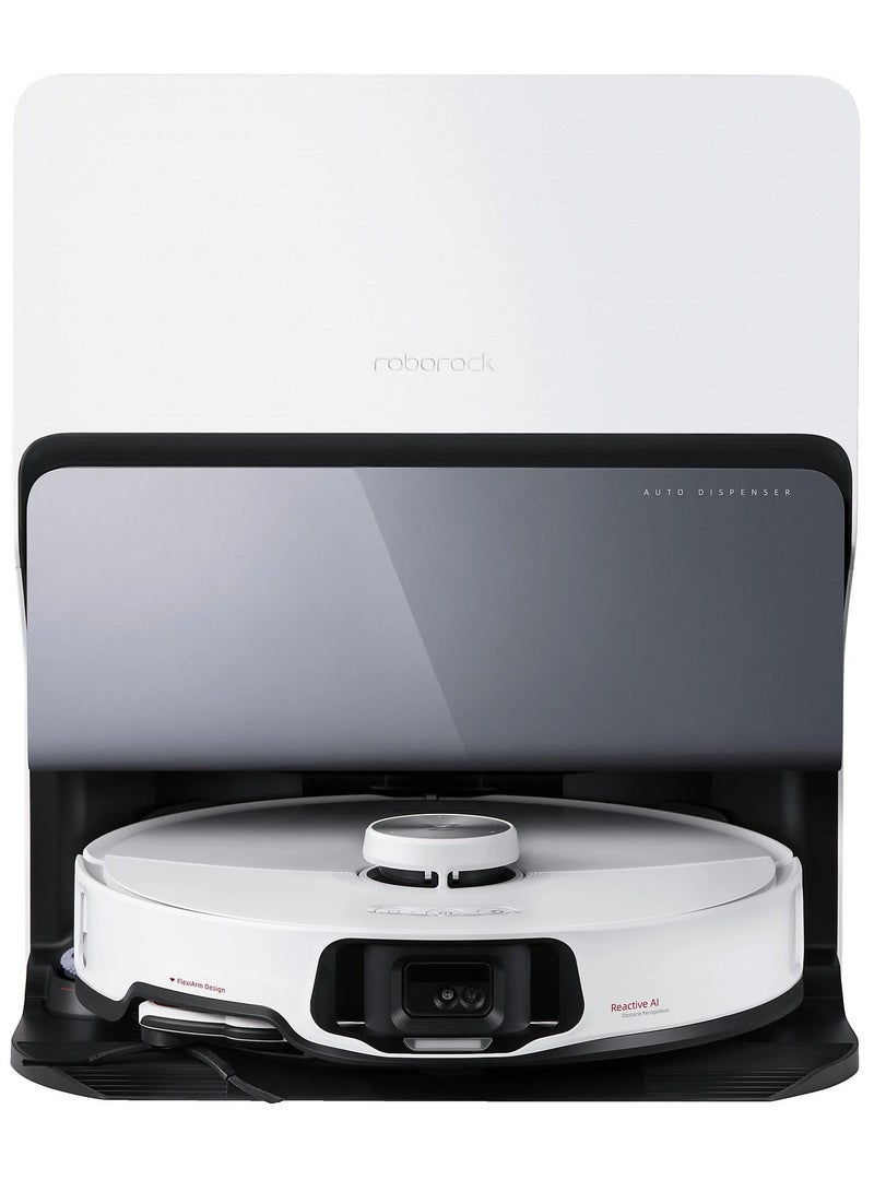 S8 Max Ultra Robot Vacuum and Sonic Mop,8000 Pa Suction,Corner to Edge Deep Cleaning,Hot Air Self-Drying, Auto Empty and Refill,Detergent Dispenser,Obstacle Avoidance 2.7 L 69 W S82USV+EWFD13HRR White