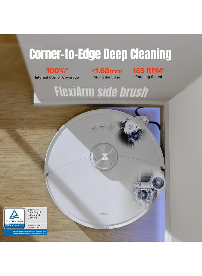 S8 Max Ultra Robot Vacuum and Sonic Mop,8000 Pa Suction,Corner to Edge Deep Cleaning,Hot Air Self-Drying, Auto Empty and Refill,Detergent Dispenser,Obstacle Avoidance 2.7 L 69 W S82USV+EWFD13HRR White