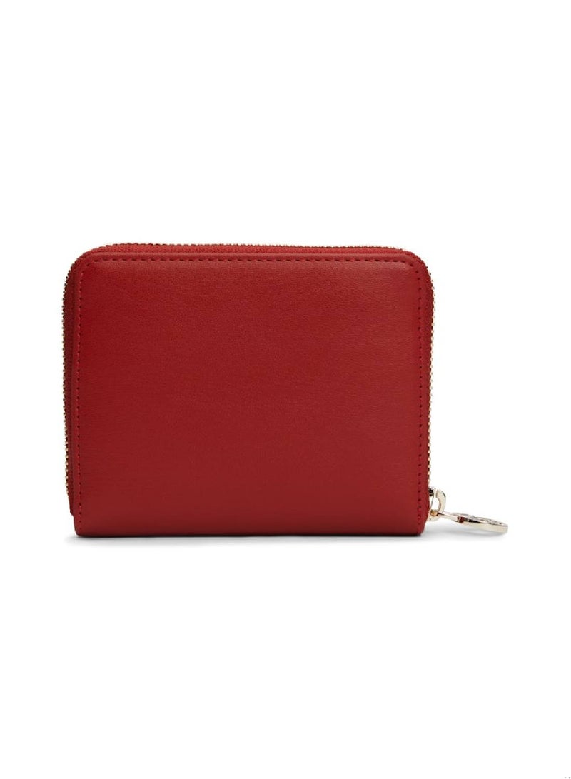 Women's Th Monogram Medium Zip-Around Wallet - Faux Leather, Red