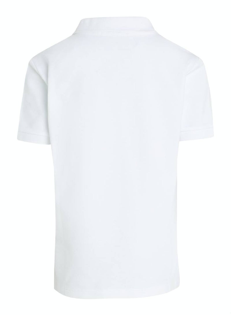 Boys' Minimalistic Logo Short Sleeve Polo - Cotton, White