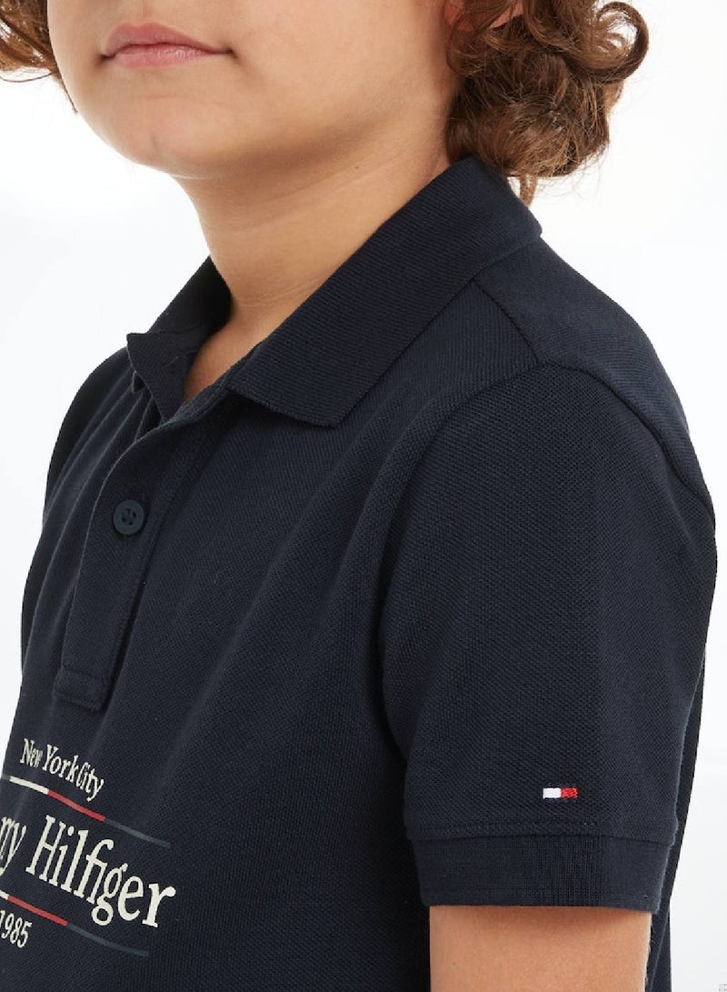 Boys' Icon Regular Polo - Cotton, Blue