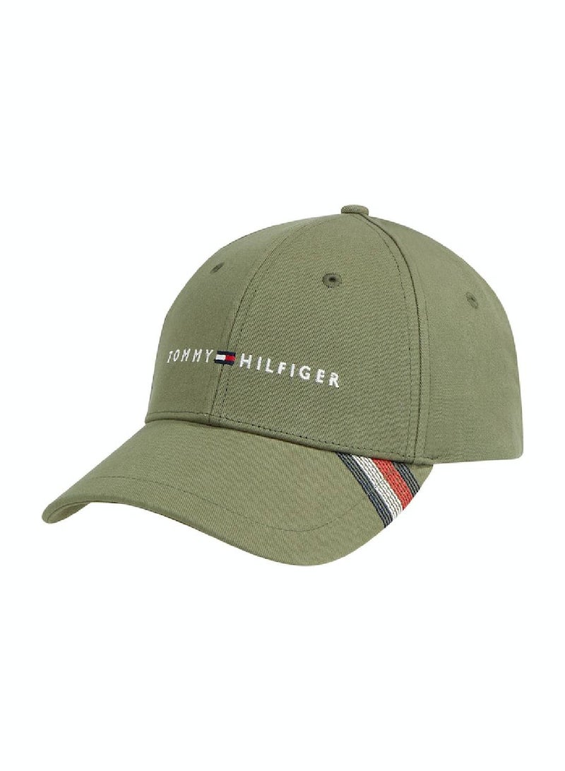 Men's Logo Embroidery Six-Panel Baseball Cap -  Pure organic cotton, Green