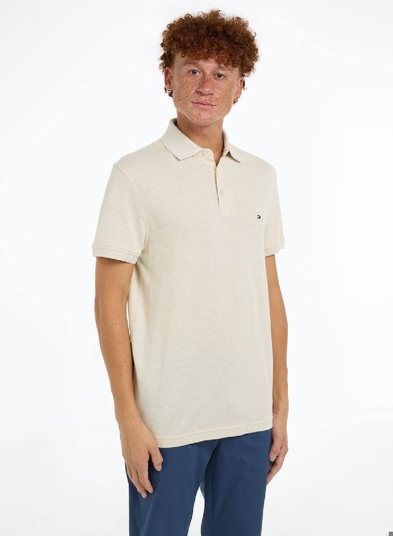 Men's 1985 Collection Slim Fit Polo - Stretch organic cotton pique, Beige