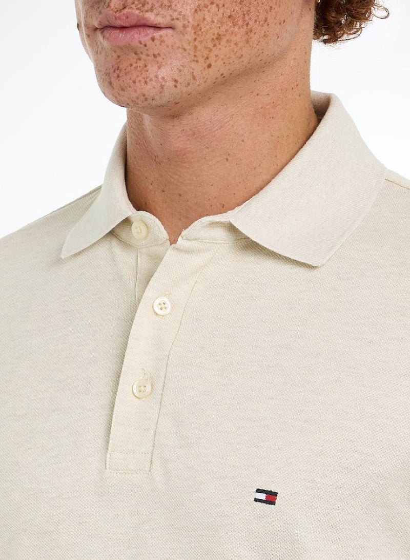 Men's 1985 Collection Slim Fit Polo - Stretch organic cotton pique, Beige