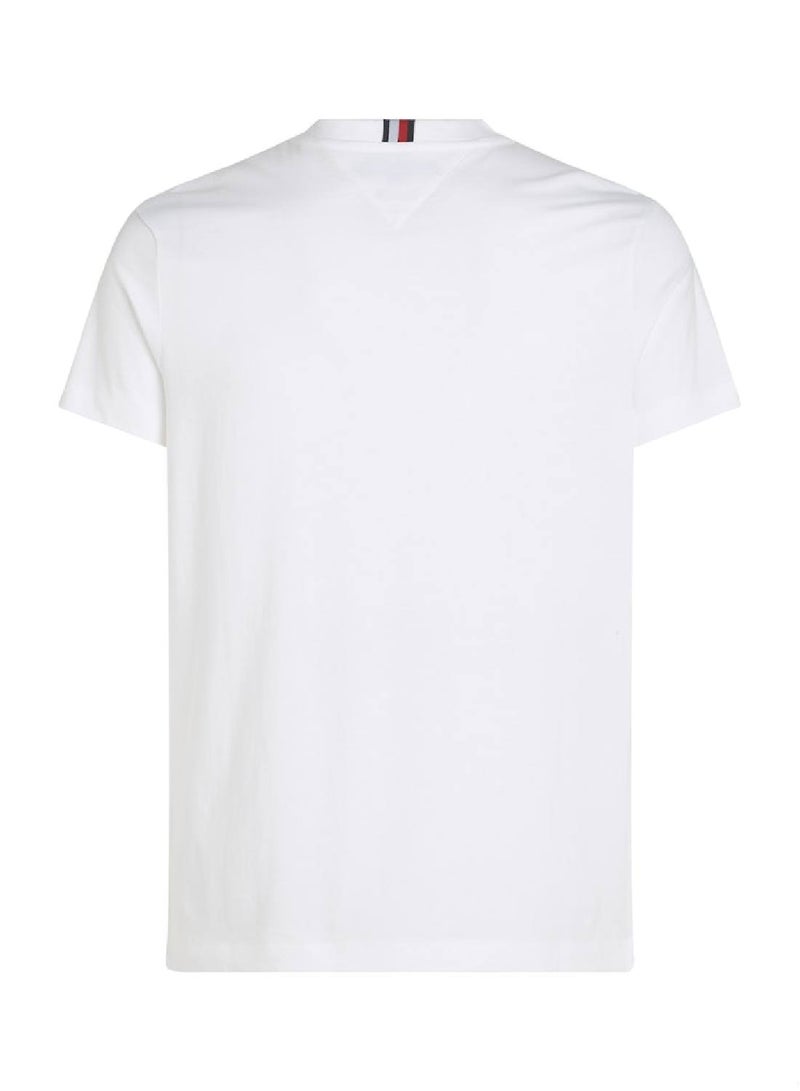 Men's Printed Badge T-Shirt - Cotton, White