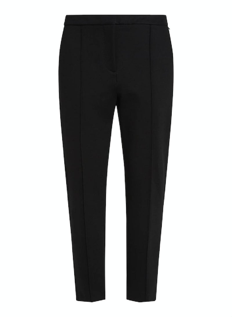 Women's Elevated Slim Straight Casual Pants - Viscose, Black