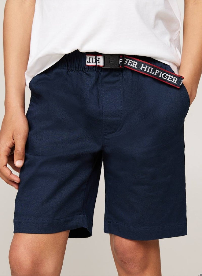 Boys' Tape Regular Chino Shorts - Cotton, Blue