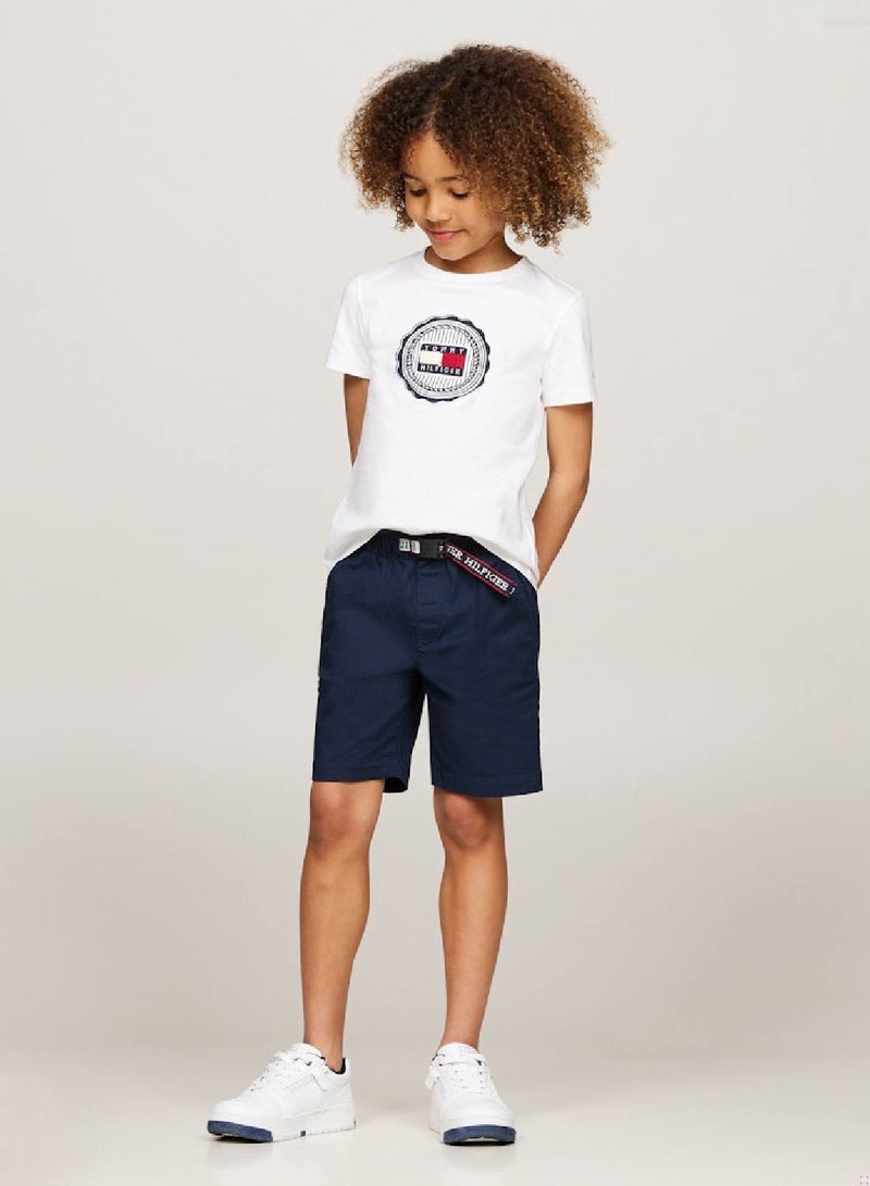 Boys' Tape Regular Chino Shorts - Cotton, Blue