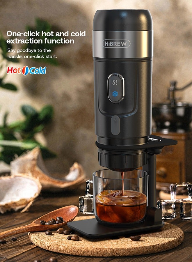 HiBREW Portable Coffee Machine for Car & Home,DC12V Expresso Coffee Maker Fit Nexpresso Dolce Pod Capsule Coffee Powder H4A