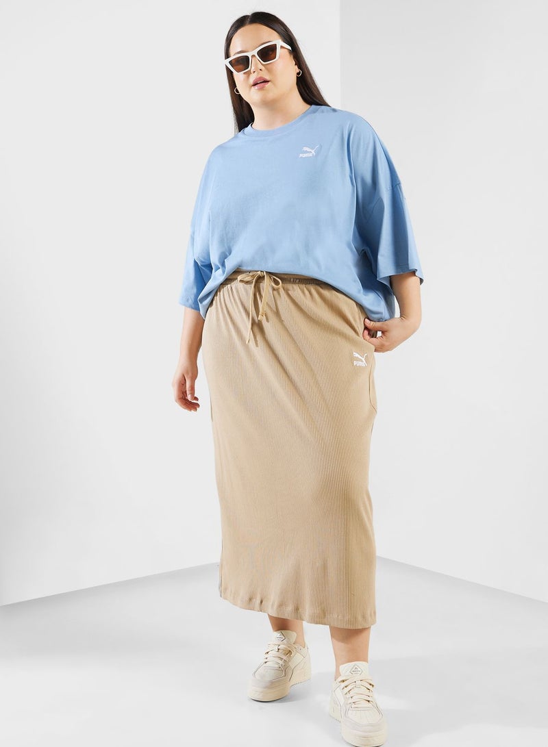 Classics Ribbed Midi Skirt