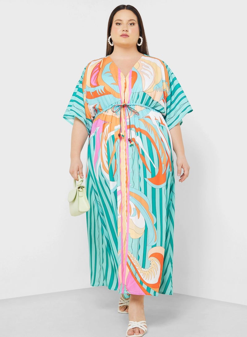 Printed A Line Maxi Dress