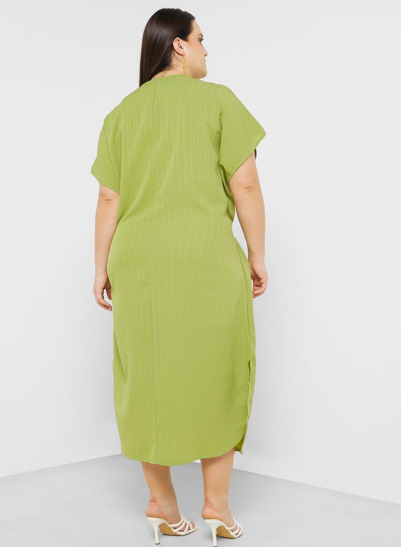 Oversize Shift Dress With Belt