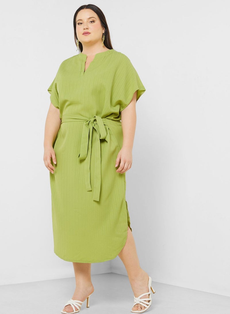 Oversize Shift Dress With Belt