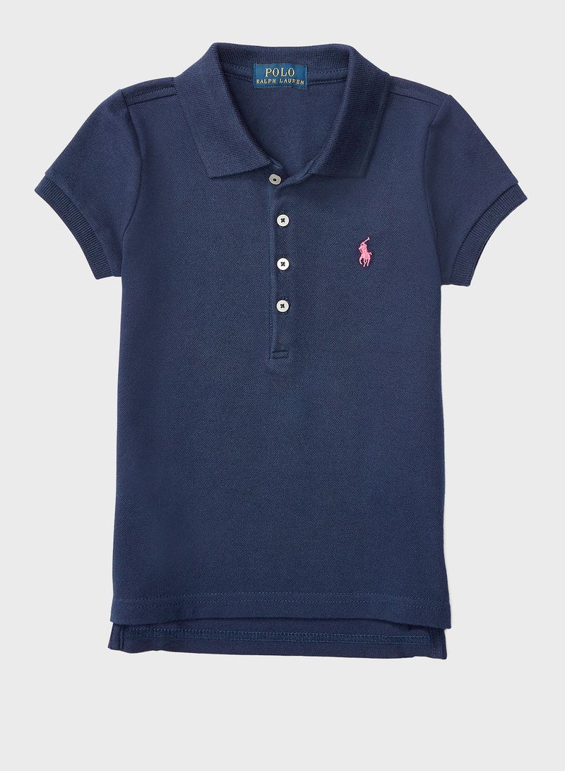 Kids Embroidered Logo Polo