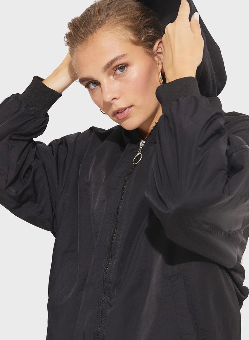 Pocket Detail Bomber Jacket