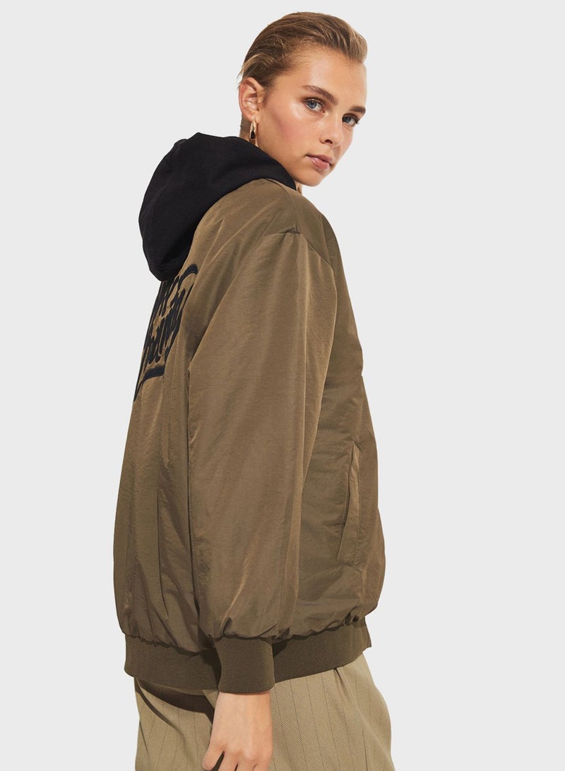 Pocket Detail Bomber Jacket