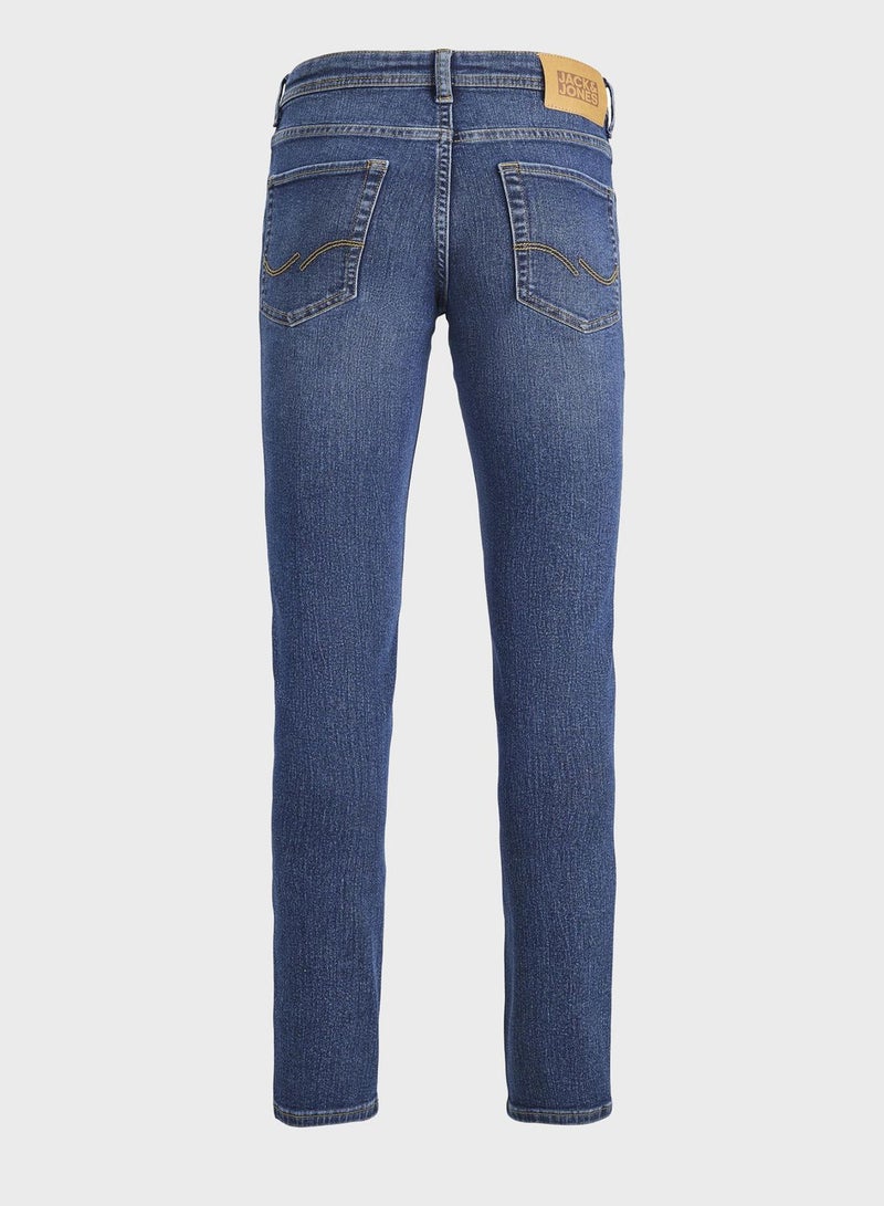 Youth Mid Wash Straight  Fit Jeans