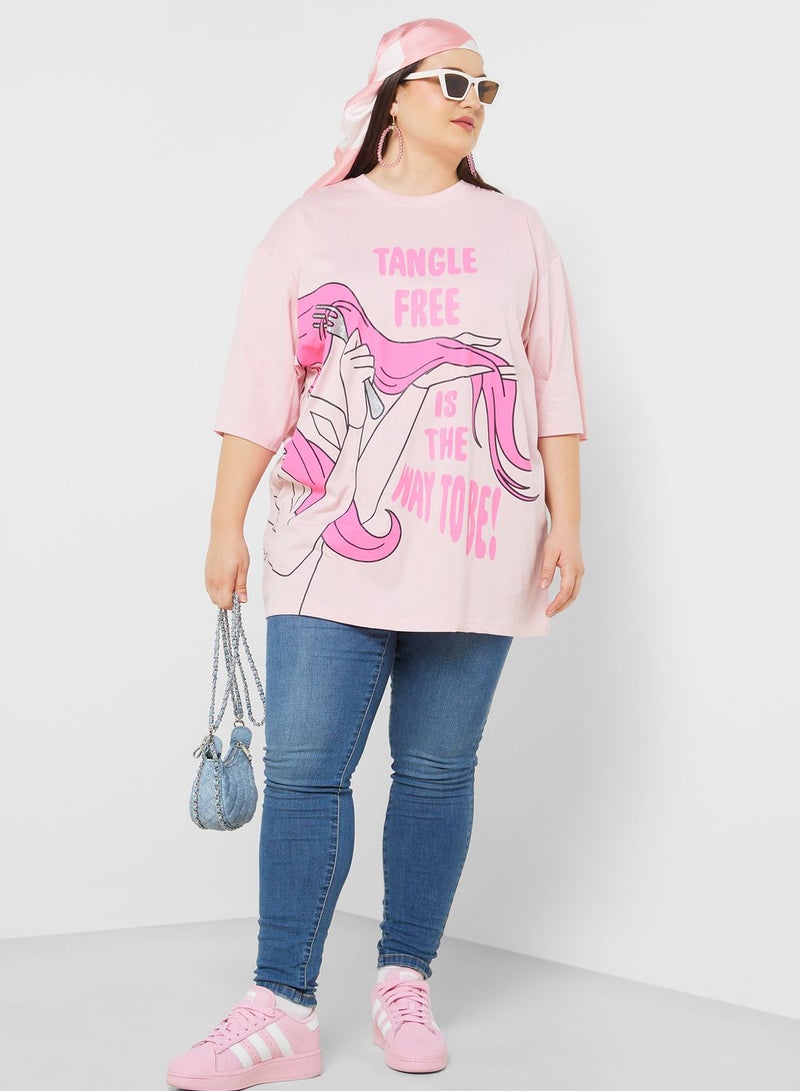 Princess Plus Size Oversize Graphic T-Shirt