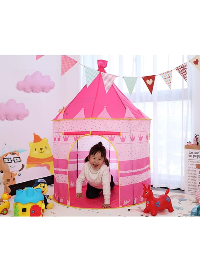 Foldable Princess Castle Play Tent for Indoor & Outdoor Adventures (Pink)