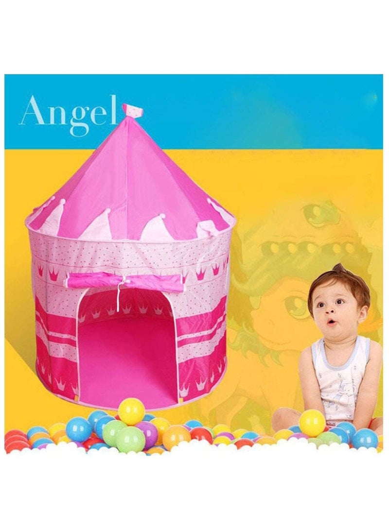 Foldable Princess Castle Play Tent for Indoor & Outdoor Adventures (Pink)