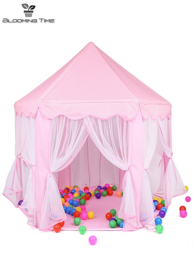 Children's Tent Indoor Tulle Hexagonal Baby Decoration Play House Princess Play Castle Tent Doll House Pink