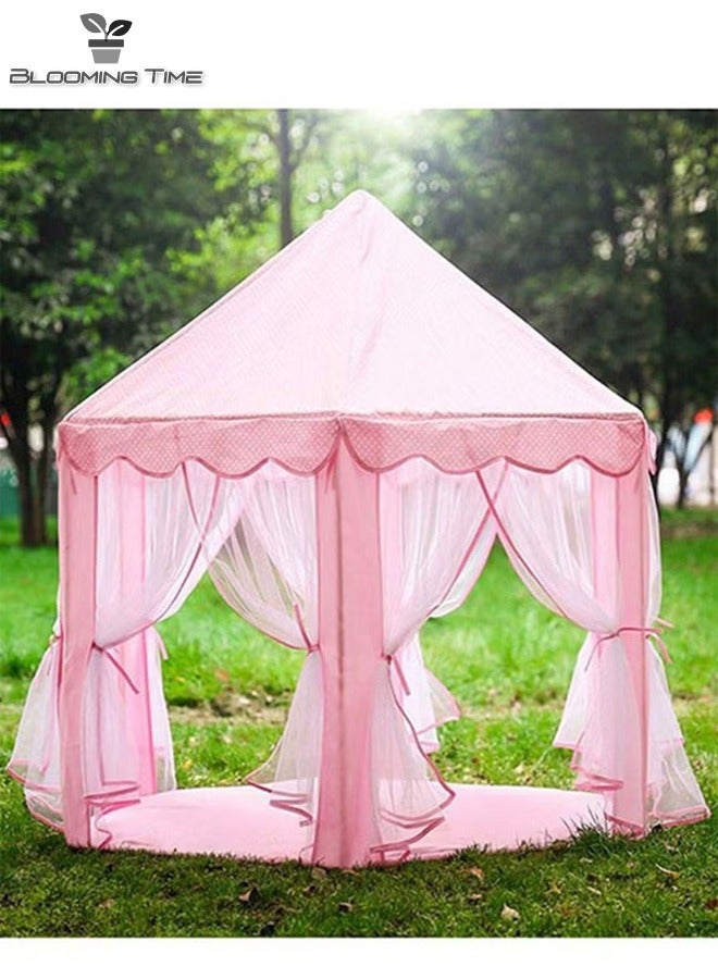 Children's Tent Indoor Tulle Hexagonal Baby Decoration Play House Princess Play Castle Tent Doll House Pink