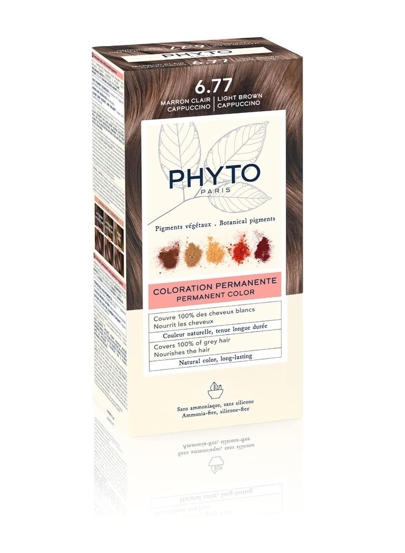 Phyto Phytocolor Permanent Hair Color 6.77 Light Brown Cappucino