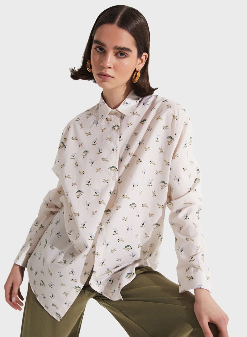 Patterned  Button Down Shirt