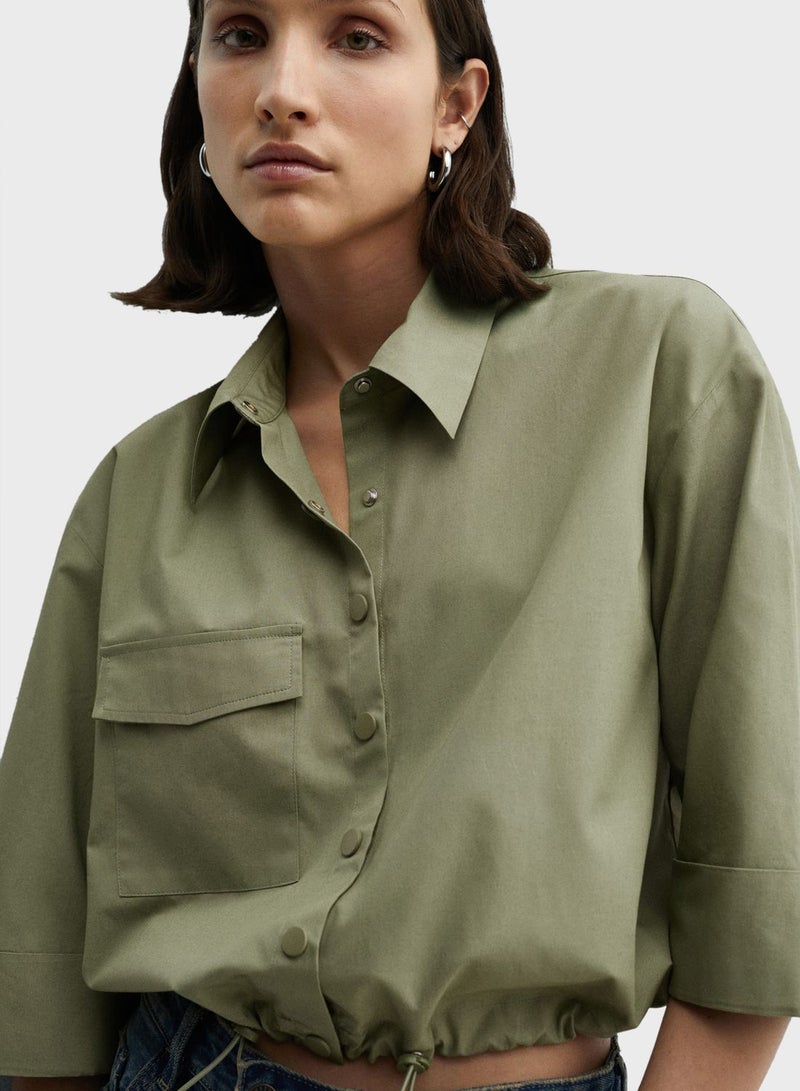 Adjutable Hem Puffer Shirt