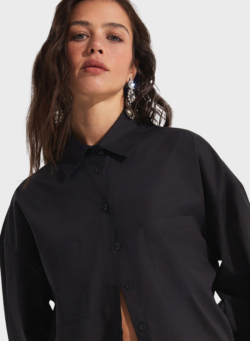 Pocket Detail Button Down Shirt