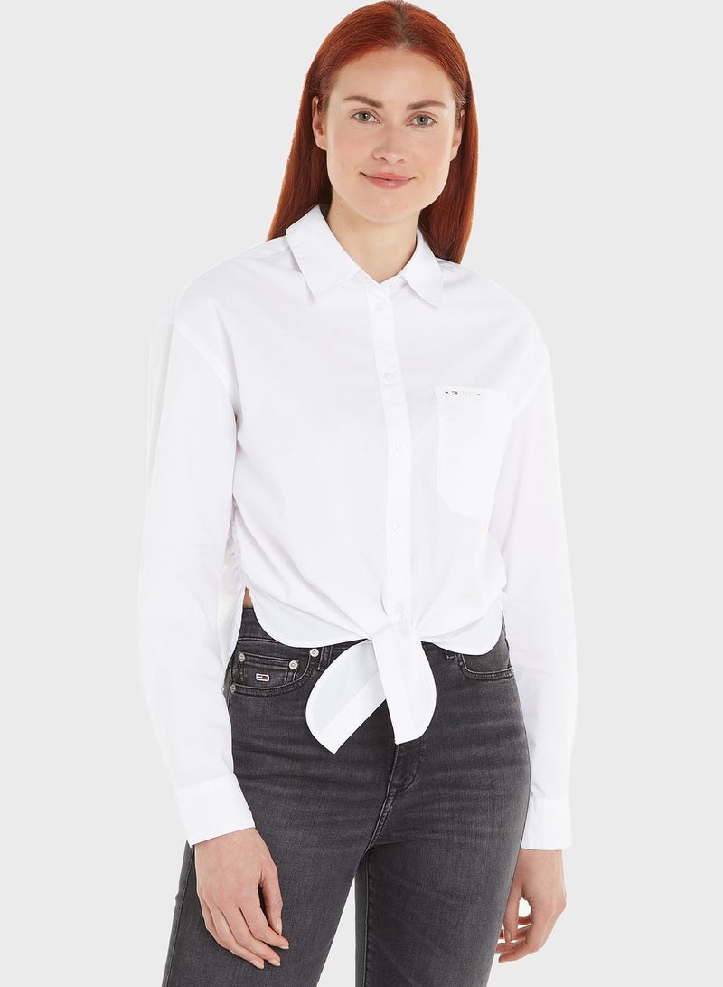 Button Down Knot Detail Shirt