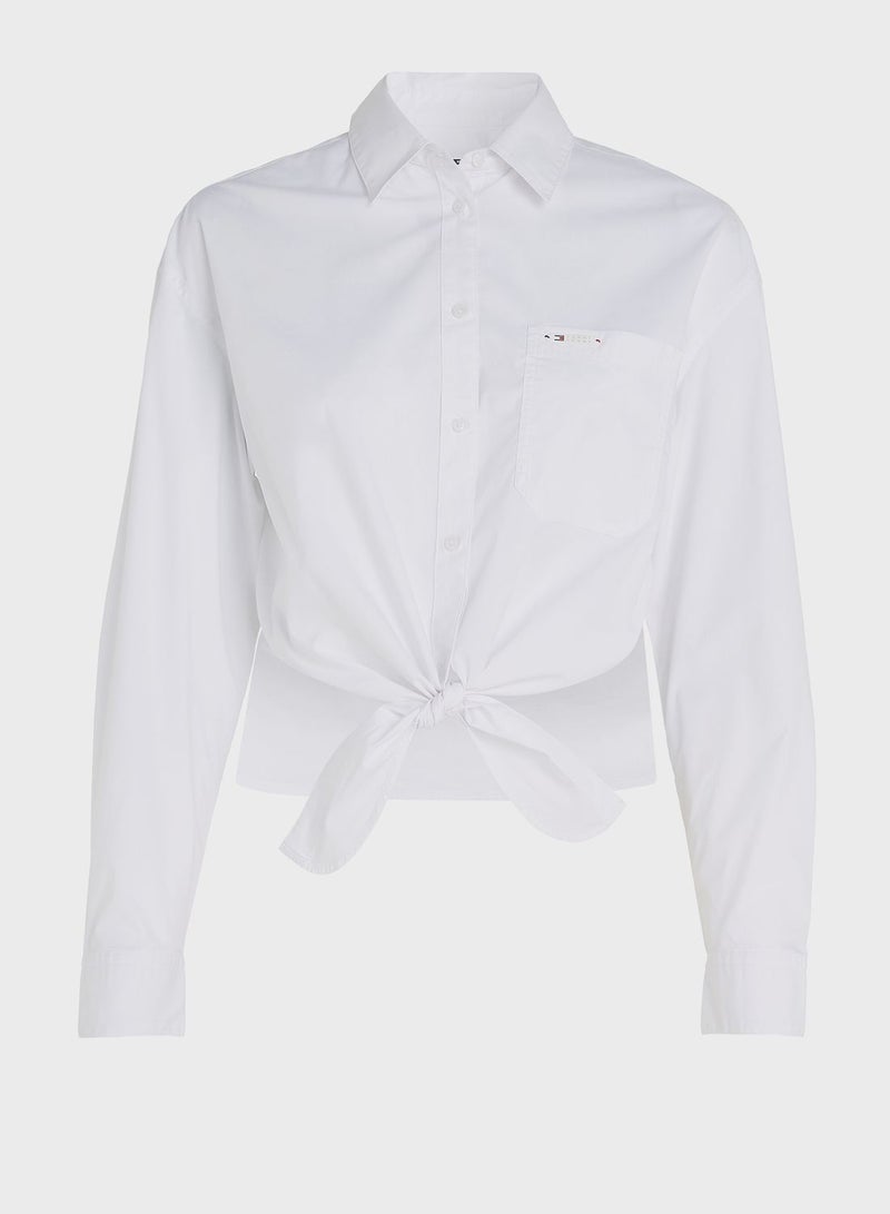 Button Down Knot Detail Shirt