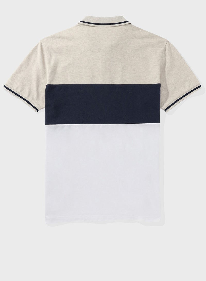 Logo Colorblock Polo Shirt