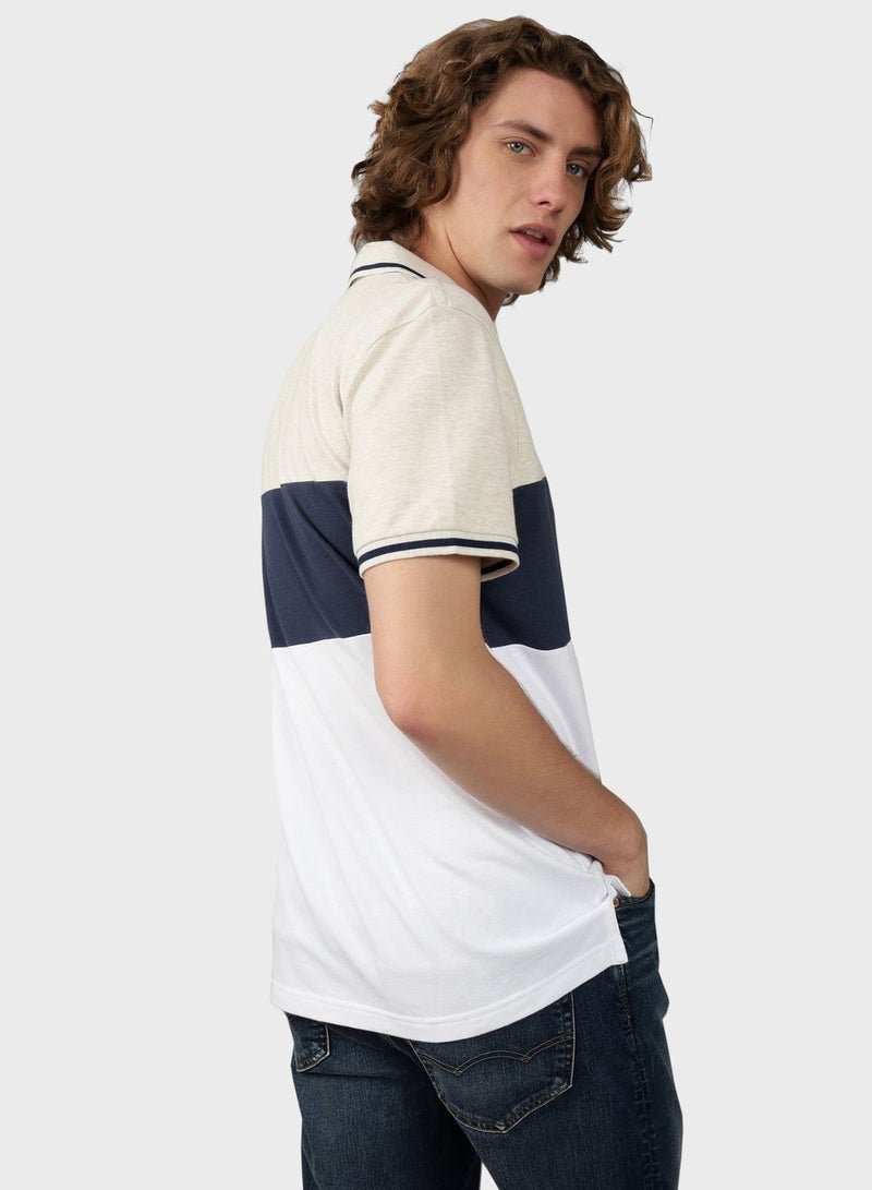 Logo Colorblock Polo Shirt