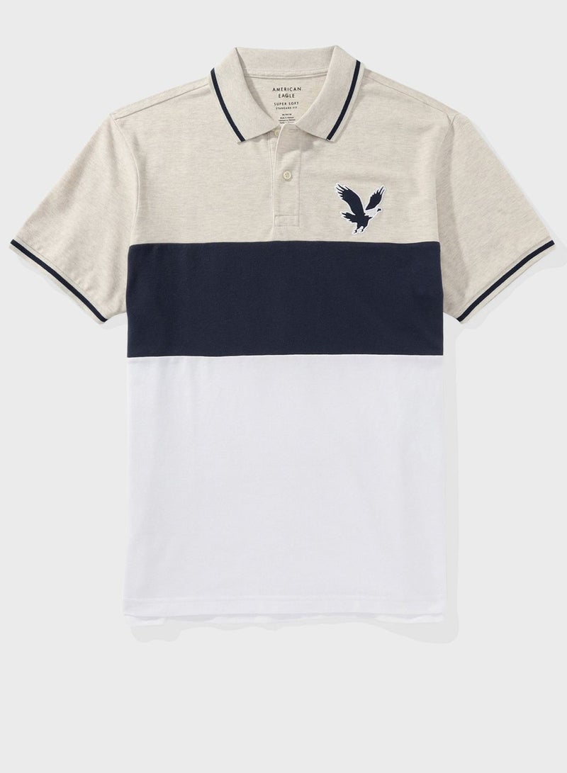 Logo Colorblock Polo Shirt