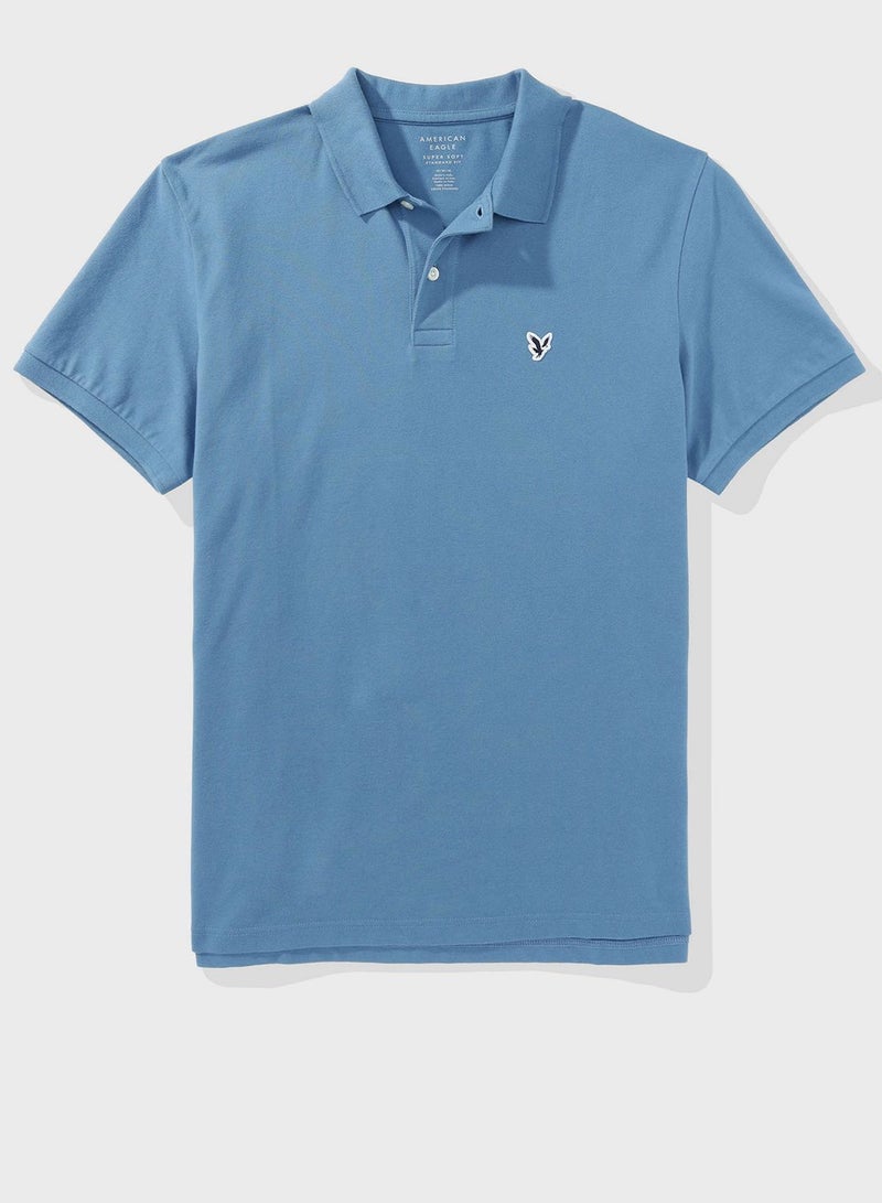 Logo Detail Short Sleeve Polo Shirt