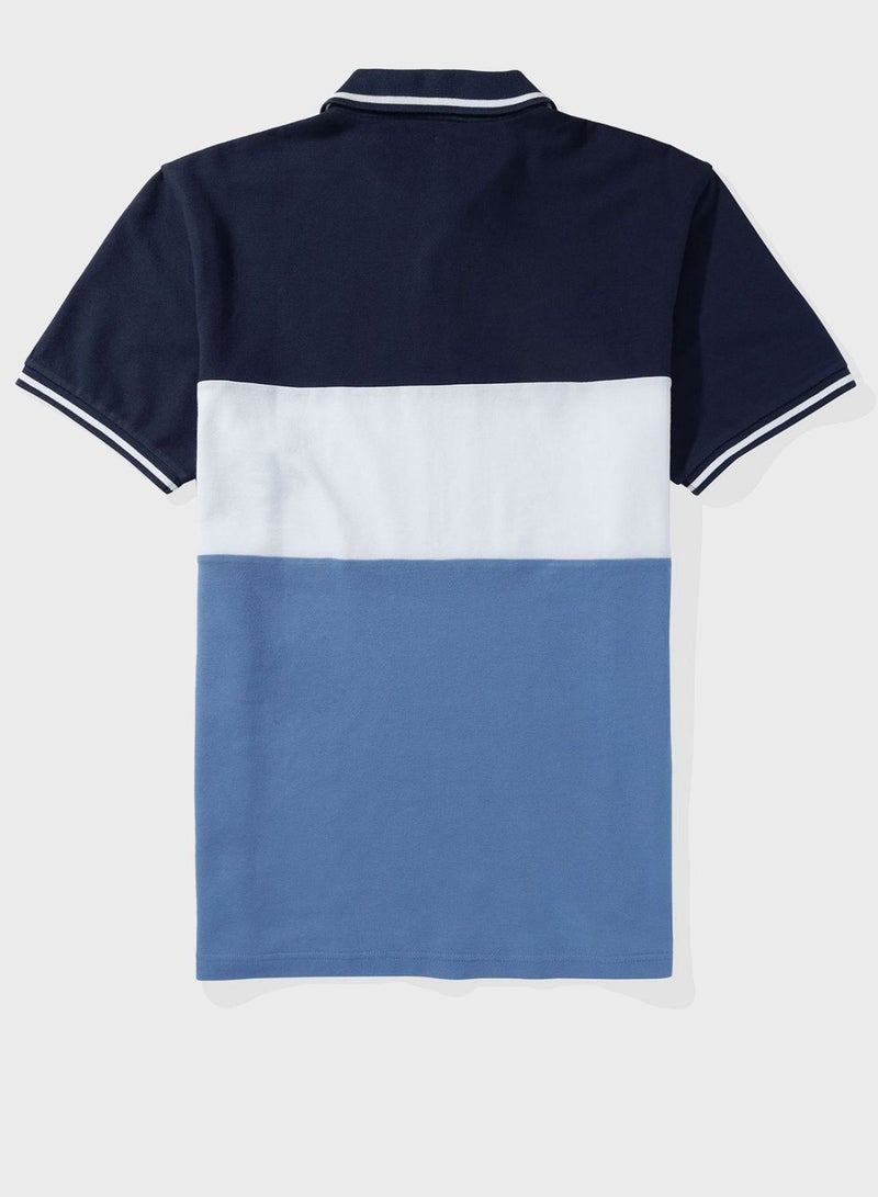 Logo Colorblock Polo Shirt