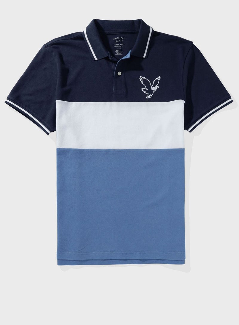 Logo Colorblock Polo Shirt