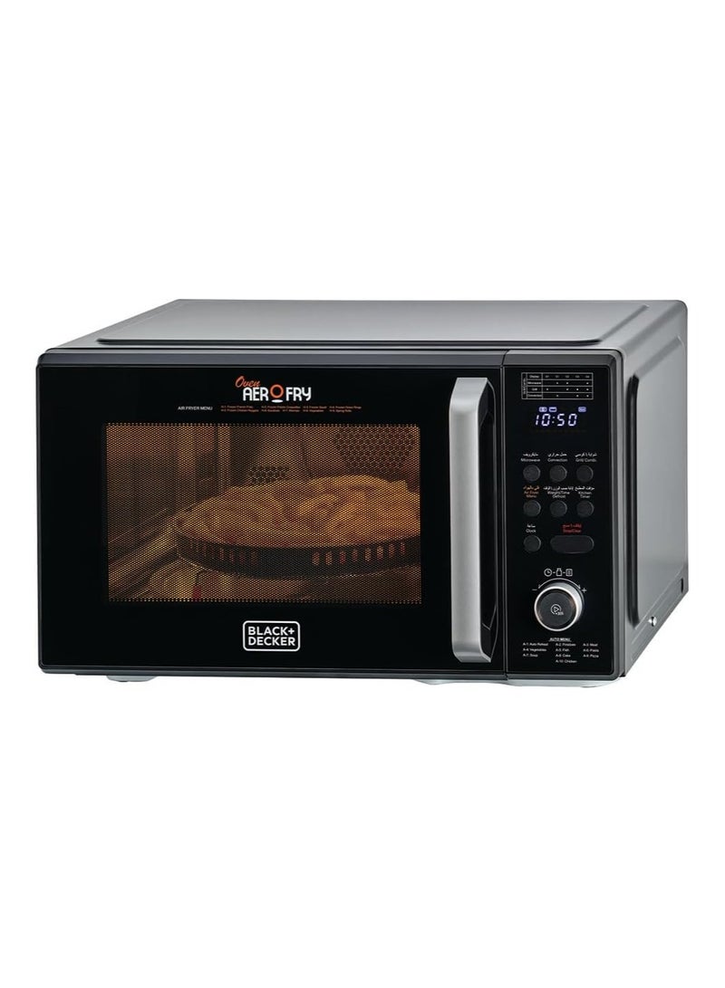 4-in-1 Digital Microwave Oven With Air Fryer, Grill & Convection, 29L Capacity, 10 Auto Cook Menus, 9 Air Fry Presets, 5 Power Levels, LED Light, Ideal for Families 29 L 1000 W MZAF2910-B5 Black