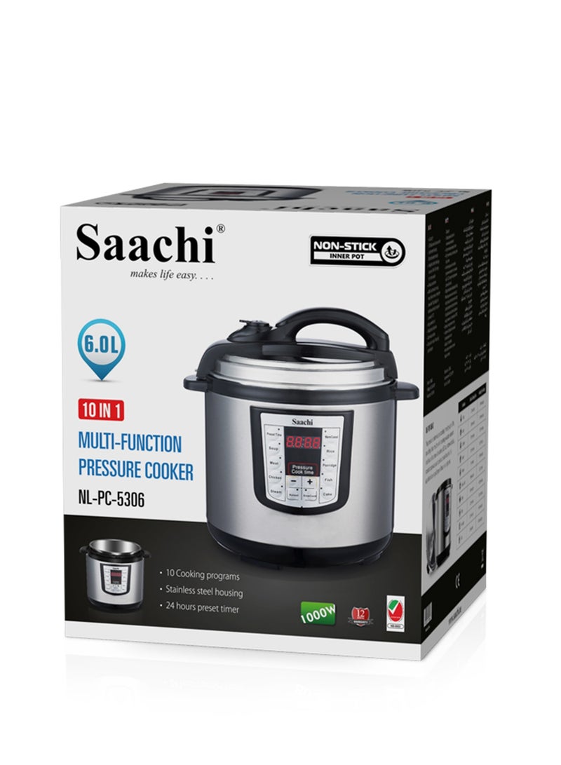 Electric Pressure Cooker 6 L 1000 W NL-PC-5306-BK Black