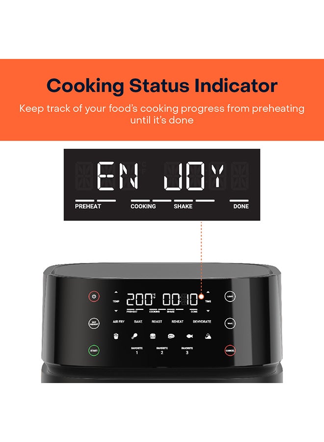 Digital Air Fryer Vision 3 ,  5.7L Capacity with Clear Window & Internal Light,6 Presets, Air Fry, Roast, Bake, Broil, Dehydrate& Reheat, 2 Years limited Warranty 5.7 L 1700 W NC-AF357V Black