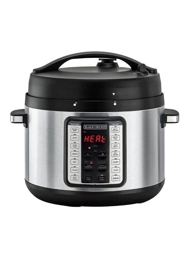 Smart Steam Pot, 9-in-1 Electric Pressure Cooker, 14 Smart Programs, Digital LED Display, Non-Stick, Keep Warm, Dual Purpose Steam Release, 10 L 1350 W PCP1010-B5 Silver