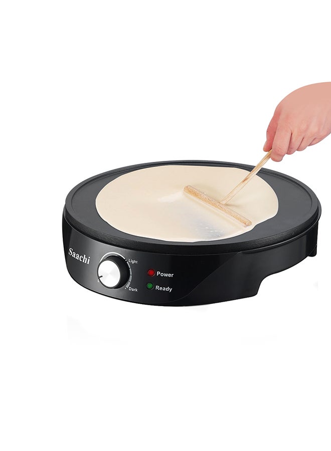 Anjero / Crepe Maker with Adjustable Temperature Control, Accessories include Wooden Spreader Stick and Spatula 1000 W NL-CM-1863-BK Black