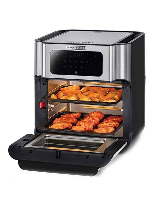 Air Fryer Oven, Rapid Air Convection Technology, Digital Temperature Control, 90-Minute Timer, 10 Pre-Set Modes, Family-Sized Capacity, Oil-Free Cooking, 12 L 1500 W AOF100-B5 Silver