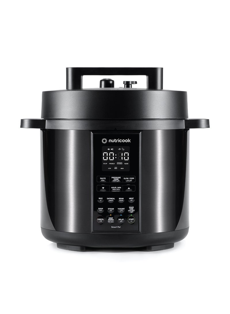 Electric Pressure Cooker, 6 Liters, Smart Pot 2,9 In 1 Rice Cooker, Slow Cooker, Steamer, Sauté Pot, Yogurt Maker & More, 12 Smart Programs With New Smart Lid, 2 Years Warranty 6 L 1000 W SP204K Black