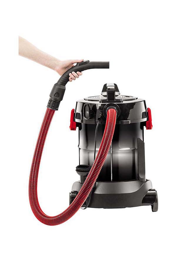 Drum MultiClean Wet & Dry Vacuum Cleaner: Specialized Tools for Vehicle and Garage Cleaning, Versatile Combination Floor Tool, Powerful 1500W Motor, Convenient Blower Mode, Suitable for Carpets and Hard Floors 1500 W 2026K Black/Mambo Red